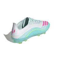 adidas F50 Messi Pro Gras Voetbalschoenen (FG) Wit Turquoise Roze