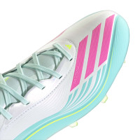 adidas F50 Messi Pro Gras Voetbalschoenen (FG) Wit Turquoise Roze