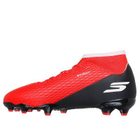 Skechers SKX_2 High Academy Gazon Naturel Chaussures de Foot (FG) Enfants Rouge Noir Blanc
