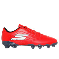 Skechers Razor 1.5 Gazon Naturel Chaussures de Foot (FG) Enfants Rouge Noir Blanc