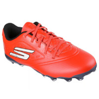 Skechers Razor 1.5 Gazon Naturel Chaussures de Foot (FG) Enfants Rouge Noir Blanc