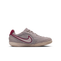 Nike Tiempo Streetgato Premium Chaussures de Foot Street Enfants Gris Blanc Bordeaux