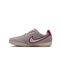 Nike Tiempo Streetgato Premium Chaussures de Foot Street Enfants Gris Blanc Bordeaux