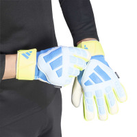 adidas Predator Match Fingersave Keepershandschoenen Lichtblauw Blauw Neongeel