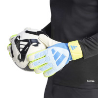 adidas Predator Match Fingersave Keepershandschoenen Lichtblauw Blauw Neongeel