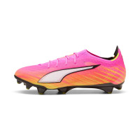 PUMA Ultra 6 Ultimate Carbon Gazon Naturel Chaussures de Foot (FG) Rose Vif Bleu Jaune