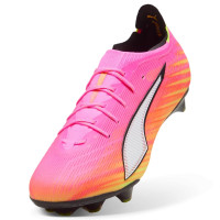 PUMA Ultra 6 Ultimate Carbon Gazon Naturel Chaussures de Foot (FG) Rose Vif Bleu Jaune