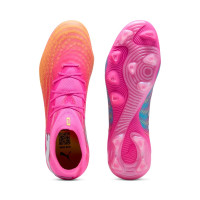 PUMA Future 9 Pro Gras / Kunstgras Voetbalschoenen (MG) Felroze Blauw Geel