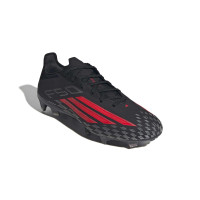 adidas F50 Pro Gazon Naturel Chaussures de Foot (FG) Noir Rouge Gris Foncé
