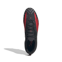 adidas F50 Pro Gazon Naturel Chaussures de Foot (FG) Noir Rouge Gris Foncé