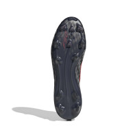 adidas F50 Pro Gazon Naturel Chaussures de Foot (FG) Noir Rouge Gris Foncé