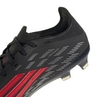 adidas F50 Pro Gazon Naturel Chaussures de Foot (FG) Noir Rouge Gris Foncé