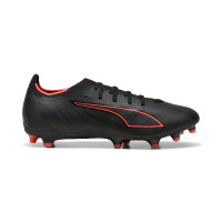 PUMA Ultra 6 Match Gazon Naturel Artificiel (MG) Noir Rouge