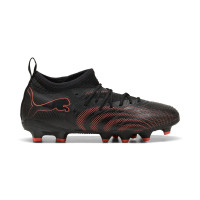 PUMA Future 9 Match Gazon Naturel Artificiel Chaussures de Foot (MG) Enfants Noir Rouge