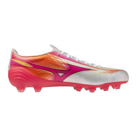 Mizuno Alpha III Japan Gazon Naturel Chaussures de Foot (FG) Blanc Rose Orange