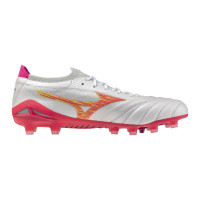 Mizuno Morelia Neo IV Beta Japan Gazon Naturel Chaussures de Foot (FG) Blanc Rose Orange