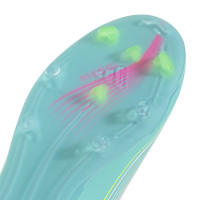 adidas F50 Messi Elite Gazon Naturel Chaussures de Foot (FG) Enfants Blanc Turquoise Rose