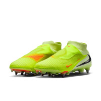 Nike Phantom 6 High Elite Crampons Vissés Chaussures de Foot (SG) Jaune Orange Noir