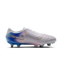 Nike Tiempo Legend 10 Elite IJzeren-Nop Voetbalschoenen (SG) Pro Player Grijs Blauw Roze