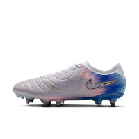 Nike Tiempo Legend 10 Elite IJzeren-Nop Voetbalschoenen (SG) Pro Player Grijs Blauw Roze