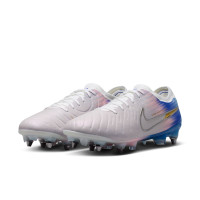 Nike Tiempo Legend 10 Elite IJzeren-Nop Voetbalschoenen (SG) Pro Player Grijs Blauw Roze