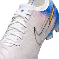 Nike Tiempo Legend 10 Elite IJzeren-Nop Voetbalschoenen (SG) Pro Player Grijs Blauw Roze