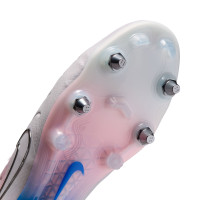 Nike Tiempo Legend 10 Elite IJzeren-Nop Voetbalschoenen (SG) Pro Player Grijs Blauw Roze