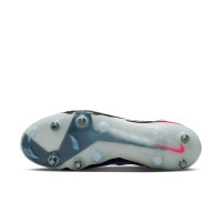 Nike Phantom 6 High Elite Crampons Vissés Chaussures de Foot (SG) Bleu Blanc Rose Vif