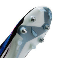 Nike Phantom 6 High Elite Crampons Vissés Chaussures de Foot (SG) Bleu Blanc Rose Vif