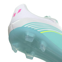 adidas F50 Messi League Gazon Naturel Artificiel Chaussures de Foot (MG) Blanc Turquoise Rose