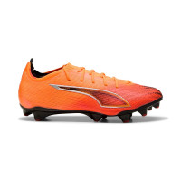 PUMA Ultra 6 Ultimate Carbon Gazon Naturel Chaussures de Foot (FG) Femmes Orange Noir Argenté