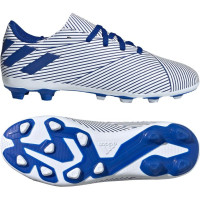 adidas NEMEZIZ 19.4 Gras / Kunstgras Voetbalschoenen (FxG) Kids Wit Blauw Zwart