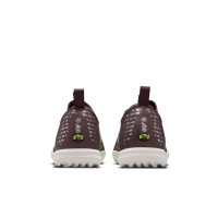 Nike Zoom Mercurial Vapor 16 Mbappé Academy Turf Voetbalschoenen (TF) Kids Bruin Neongeel Zilver