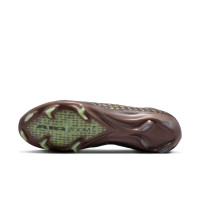 Nike Zoom Mercurial Vapor 16 Mbappé Elite Gras Voetbalschoenen (FG) Bruin Neongeel Zilver
