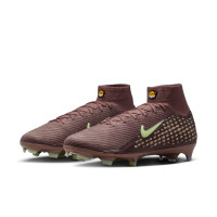 Nike Zoom Mercurial Superfly 10 Mbappé Elite Gras Voetbalschoenen (FG) Bruin Neongeel Zilver