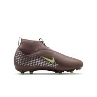 Nike Zoom Mercurial Superfly 10 Mbappé Academy Gras / Kunstgras Voetbalschoenen (MG) Kids Bruin Neongeel Zilver