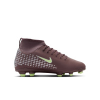 Nike Mercurial Superfly 10 Club Mbappé Gazon Naturel Gazon Artificiel Chaussures de Foot (MG) Enfants Brun Néon Jaune Argenté