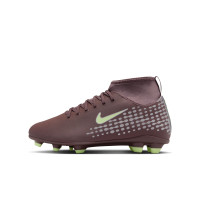 Nike Mercurial Superfly 10 Club Mbappé Gazon Naturel Gazon Artificiel Chaussures de Foot (MG) Enfants Brun Néon Jaune Argenté