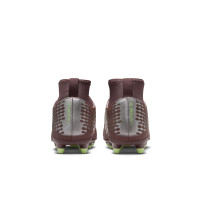 Nike Mercurial Superfly 10 Club Mbappé Gazon Naturel Gazon Artificiel Chaussures de Foot (MG) Enfants Brun Néon Jaune Argenté
