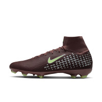 Nike Zoom Mercurial Superfly 10 Mbappé Pro Gras Voetbalschoenen (FG) Bruin Neongeel Zilver