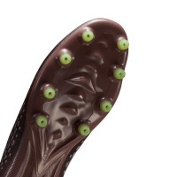 Nike Zoom Mercurial Vapor 16 Mbappé Pro Kunstgras Voetbalschoenen (AG) Bruin Neongeel Zilver