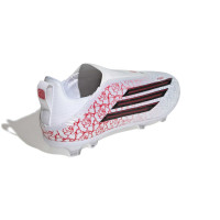 adidas F50 Lamine Yamal League Veterloze Gras / Kunstgras Voetbalschoenen (MG) Kids Wit Felrood Zwart