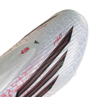 adidas F50 Lamine Yamal League Veterloze Gras / Kunstgras Voetbalschoenen (MG) Kids Wit Felrood Zwart