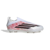 adidas F50 Lamine Yamal Elite Veterloze Gras Voetbalschoenen (FG) Kids Wit Felrood Zwart