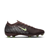 Nike Zoom Mercurial Vapor 16 Mbappé Pro Gazon Naturel Chaussures de Foot (FG) Brun Néon Jaune Argenté