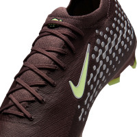 Nike Zoom Mercurial Vapor 16 Mbappé Pro Gazon Naturel Chaussures de Foot (FG) Brun Néon Jaune Argenté