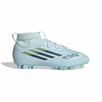 adidas F50 Sparkfusion League Gazon Naturel Artificiel Chaussures de Foot (MG) Enfants Bleu Clair Bleu Foncé Néon Jaune