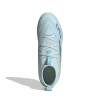 adidas F50 Sparkfusion League Gazon Naturel Artificiel Chaussures de Foot (MG) Enfants Bleu Clair Bleu Foncé Néon Jaune
