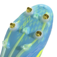 adidas F50 Elite Crampons Vissés Chaussures de Foot (SG) Bleu Néon Jaune