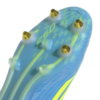 adidas F50 Elite Sans Lacets Crampons Vissés Chaussures de Foot (SG) Bleu Néon Jaune